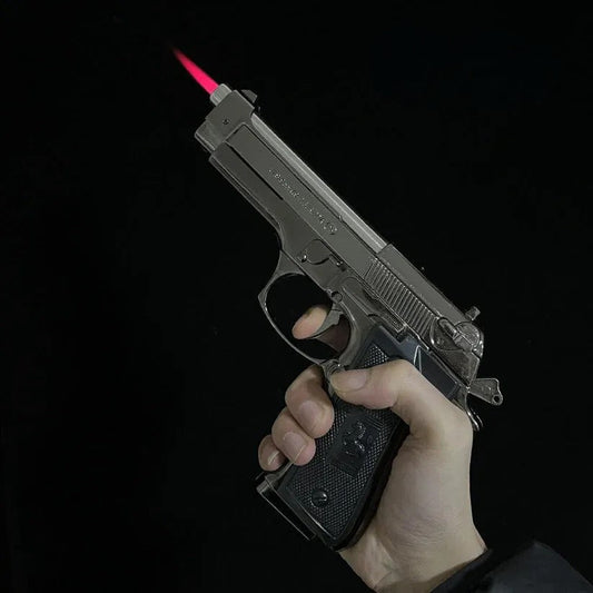 Breeta 9mm Tactical Metal Lighter – Matt Black Refillable, High Flame, Windproof